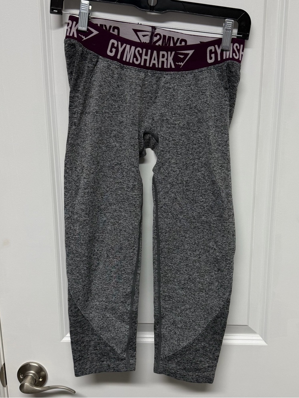 Gymshark Cropped Flex Leggings - Charcoal Marl Grey